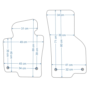 Audi A4 B6 2000-2004r. / Audi A4 B7 2004-2008r. /Seat Exeo 2009-2013  Dywaniki welurowe Przednie SILVER - WYPRZEDAŻ