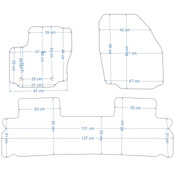 Ford Galaxy 2006-2012r / Ford S-Max 2006-2015r. (5os) Dywaniki welurowe ECONOMY - WYPRZEDAŻ