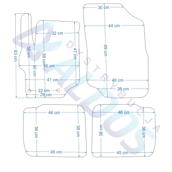 Citroen C-Elysee i Peugeot 301 od 2012r. Dywaniki gumowe GLEDRING.