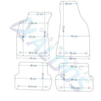 Audi A4 B6/B7 2001-2008r./ Seat Exeo 2009-2013r.  Dywaniki gumowe GLEDRING.