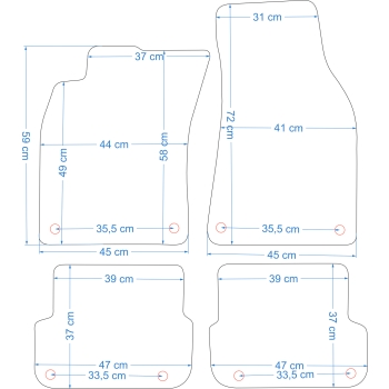 Dywaniki Gumowe Audi A6 C6 FL 06-11r. -  Petex